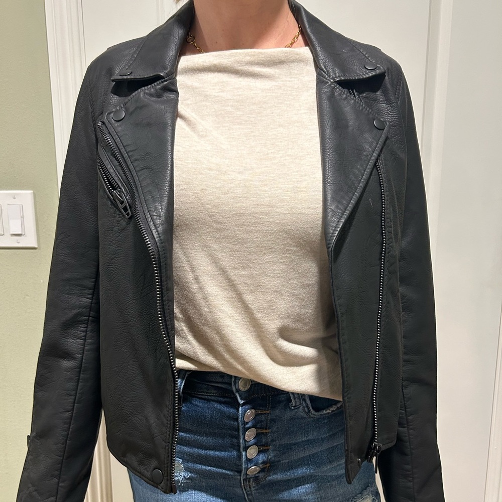 NYC vegan leather moto jacket
